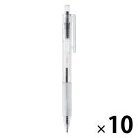 無印良品 ポリカーボネート ボールペン ラバーグリップ付 0.7mm 黒 1セット（10本） 良品計画