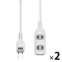 朝日電器（ELPA） 電源タップ コード付タップ 2P式/3個口/3m/トラッキング防止プラグ/ホワイト LPT-303N(W) 2個