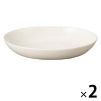 無印良品 磁器ベージュ楕円皿 大 約22×16×高さ4.5cm 1セット（2枚） 良品計画