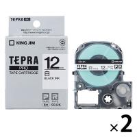 テプラ TEPRA PROテープ スタンダード 幅12mm 白ラベル(黒文字) SS12K 2個 キングジム
