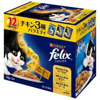 フィリックス 成猫 チキン3種バラエティパック（12袋入）1個 キャットフード ウェット パウチ