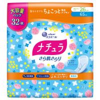 ナチュラ 吸水ケア さら肌さらりよれスッキリ吸水ナプキン 大容量 65cc  32枚:（1パック×32枚入）エリエール 大王製紙