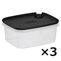 THERMOS（サーモス）Myフードコンテナー 角型 600ml KC-SA600 BK 1セット(1個×3)