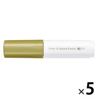パイロット 水性マーカー ジュースペイント 太字平芯 ゴールド SJP-25B-GD 1セット(1本×5)