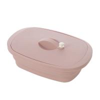 イシガキ シリコンスチーマー 電子レンジ調理器具 折りたたみ オーバル ピンク 4551 1個