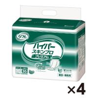 【大人用おむつ/尿取りパッド/約9回分】リフレハイパーシリーズプレミアム1箱（30枚×4袋）　尿とり　夜用　パット　介護　リブドゥ