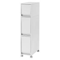 無印良品 再生ポリプロピレン入り 収納ストッカー キャスター付1 ホワイトグレー 約幅18×奥行40×高さ83cm 良品計画