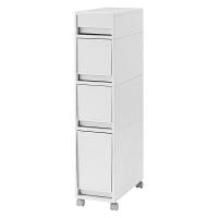 無印良品 再生ポリプロピレン入り 収納ストッカー キャスター付2 ホワイトグレー 約幅18×奥行40×高さ83cm 良品計画