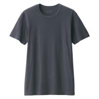 SALE 無印良品 メンズ 紳士 あったか綿 クルーネック半袖Tシャツ 紳士S ダークグレー 良品計画