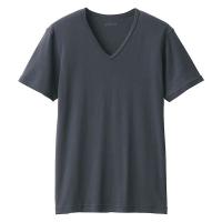 【メンズ】無印良品 紳士 あったか綿 Vネック半袖Tシャツ 紳士M ダークグレー 良品計画