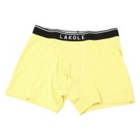 メンズ ビビット無地ロゴボクサーパンツ イエロー M LAKOLE/ラコレ