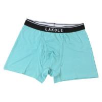 メンズ ビビット無地ロゴボクサーパンツ ペールブルー L LAKOLE/ラコレ