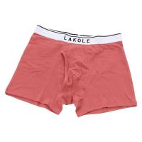 メンズ コットンロゴ無地ボクサーパンツ2 レッド L LAKOLE/ラコレ