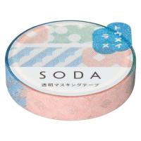 【アウトレット】キングジム 透明マスキングテープ SODA（ソーダ）キカガク 幅10mm CMTG10-001 1個