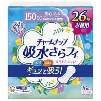 大容量 吸水ナプキン チャームナップ 吸水さらフィ 長時間安心用 150cc 羽なし 29cm 1個（26枚） ユニ・チャーム