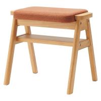 無印良品 再生ポリエステル混 木製スタッキングスツール オレンジ 幅４９．３×奥行３７×高さ４４ｃｍ 良品計画