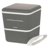 2段スクエアランチボックス ダークグレー LAKOLE/ラコレ