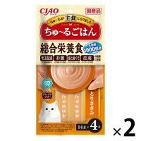 いなば CIAO チャオ ちゅ〜るごはん 猫 総合栄養食 とりささみ 国産（14g×4本）2袋 ちゅーる キャットフード 猫用 おやつ