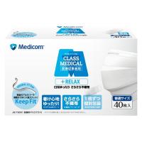 メディコムジャパン クラスメディカル リラックス ふつう 個包装 JMK219114　サージカル プリーツ 不織布 使い捨て 3層式　1箱(40枚入)