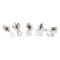 ミニハートピアス5点セット シルバー LAKOLE/ラコレ