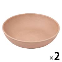 木目ラウンドディッシュプレート(S) ブラウン 1セット（1枚×2） LAKOLE/ラコレ