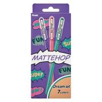 ぺんてる カラーボールペン マットホップ 1.0mm ドリーム7色セット K110ーV7STC 1個