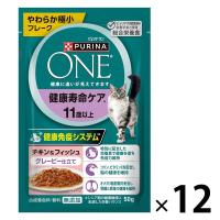 ピュリナワン 猫 健康寿命ケア 11歳以上 チキン＆フィッシュ グレービー仕立て 50g 12袋 ネスレ日本 キャットフード