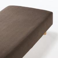 無印良品 綿天竺ボックスシーツ Ｓ １００×２００×１８‐２８ｃｍ用 杢ブラウン 良品計画