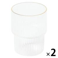 ゴールドラインストライプグラス(S) クリア 1セット（1個×2） LAKOLE/ラコレ