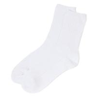レディース クルーリブソックス ホワイト 23〜25cm LAKOLE/ラコレ