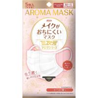 興和 メイクがおちにくいマスク アロマ ローズの香り　ホワイト　プリーツ　不織布　使い捨て　3層式　1袋（5枚入）