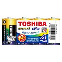 アルカリ乾電池 東芝 電池 単2形 10年保存 LR14AN 4MP 1パック（4本）