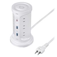 延長コード 電源タップ タワー型 2P式 USB 12個口 2m 一括スイッチ サンワサプライ TAP-B112C1A2W 1個