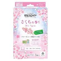 ミセスロイドクローゼット・洋服ダンス用 1年防虫 さくらの香り 1箱（3個入） 白元アース