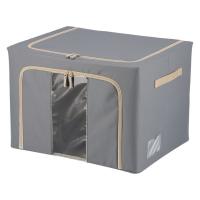 不二貿易 窓付＆積み重ね収納ボックス 72L GY 63519 1個