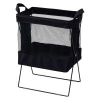 YAMAZEN 【荷物入れ】メッシュバスケット ハイタイプ S 折りたたみ 収納ボックス HTB-SH(BK) 1個