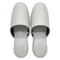 ニッポンスリッパ スリッパ 消臭レザー調プラット 消臭効果　グレー 1足