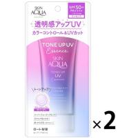 スキンアクア トーンアップ UVエッセンス SPF50+/PA++++ 80g 1セット（2個）ロート製薬