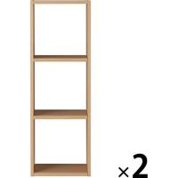 無印良品 スタッキングシェルフ 3段 オーク材 幅42×奥行28.5×高さ121cm 1セット（1個×2） 良品計画
