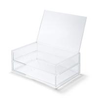 良品計画 重なるアクリルケース2段フタ付引出・大 7380989 1個