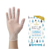 ナイスハンドきれいな手つかいきりグローブ ビニール 100枚 S ビニール使い捨て手袋(粉なし) NHKTTPVC-100P-S 1箱(100枚入)
