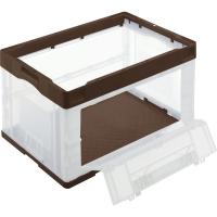 アスクル 50L長辺扉付き折りコン ブラウン L CB-51NRカタトビラL 1個 オリジナル