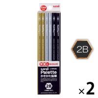 三菱鉛筆 ユニパレット ダース鉛筆 6角 2B ブラック軸（黒） K56172B 2ダース（24本入） uni