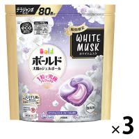 「期間限定」ボールド ジェルボール4D ホワイトムスク 詰め替え 80個 テラジャンボサイズ 1セット（1個×3）洗濯洗剤 P＆G