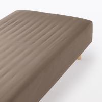 無印良品 再生ポリエステル　乾きやすい　ボックスシーツ Ｓ １００×２００×１８‐２８ｃｍ用 ブラウン  良品計画