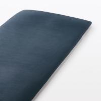 無印良品 再生ポリエステル　乾きやすい　敷ふとんシーツ Ｓ　兼浅型ボックスシーツ １００×２００×３‐１０ｃｍ用 ネイビー