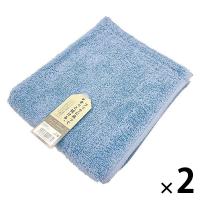 やわらかフェイスタオル ローキーカラー ブルー FP494401 1セット(1枚×2) ループ付き 林