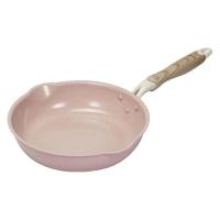 ベストコ フライパン 26cm IH・ガス火対応 セラミック 注ぎやすい両口 軽量 ピンク NQ-434 1個 LIVPLUS