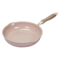 ベストコ フライパン 28cm IH・ガス火対応 セラミック 注ぎやすい両口 軽量 ピンク NQ-435 1個 LIVPLUS