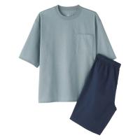 SALE 無印良品 メンズ 紳士 風を通す 半袖ルームウェアセット 紳士Ｍ グレー 良品計画